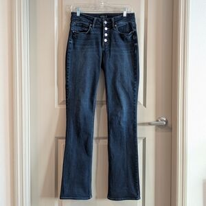 Women's Silver Jeans Suki Curvy Mid Rise Button Fly Slim Bootcut Jeans 28 Long